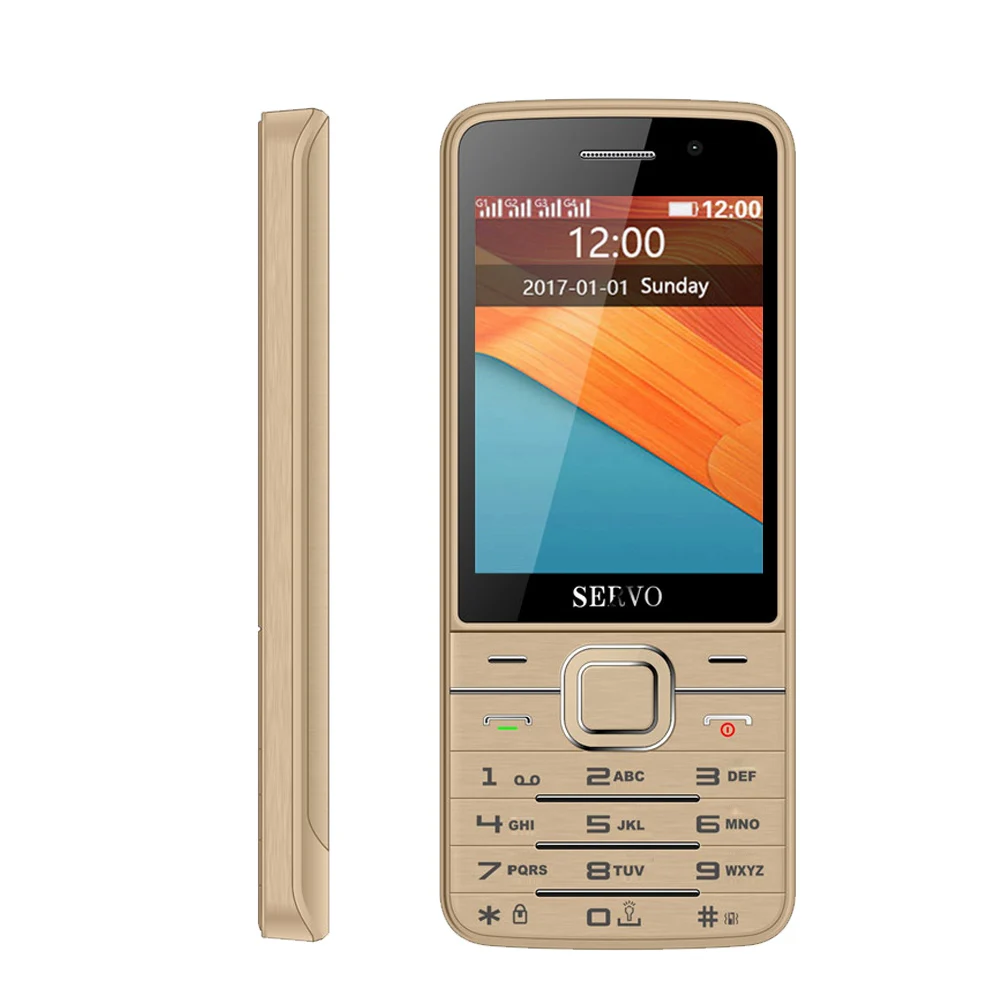 Original Phone SERVO V9500 2.8 inch 4 SIM cards Quad standby GPRS Bluetooth MP3 FM vibration Russian keyboard 2G Mobile phones