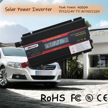 

Solar Power Inverter 4000W Peak Power DC 12/24V to AC 110/220V LCD Display Car Inverter Voltage Converter Transformer Charger