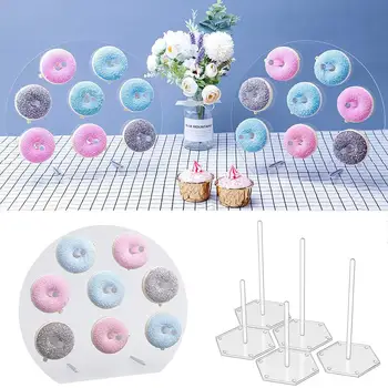 

QIFU Acrylic Donuts Wall Stand Doughnut Holder Donut Party Decor Candy Bar Wedding Birthday Event Party Supplies Baby Shower