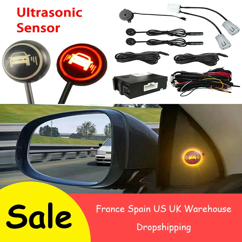 

Car Blind Spot Monitoring System Ultrasonic Sensor Distance Assist Lane Changing Tool Blind Spot Mirror Radar Detection System