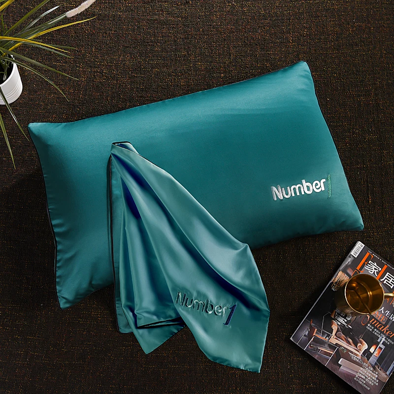 Summer Washed Cotton and polyester Pillowcase Ice Soft Silky Embroidered Pillowcase Adult Single 48X74cm Pillow Cover