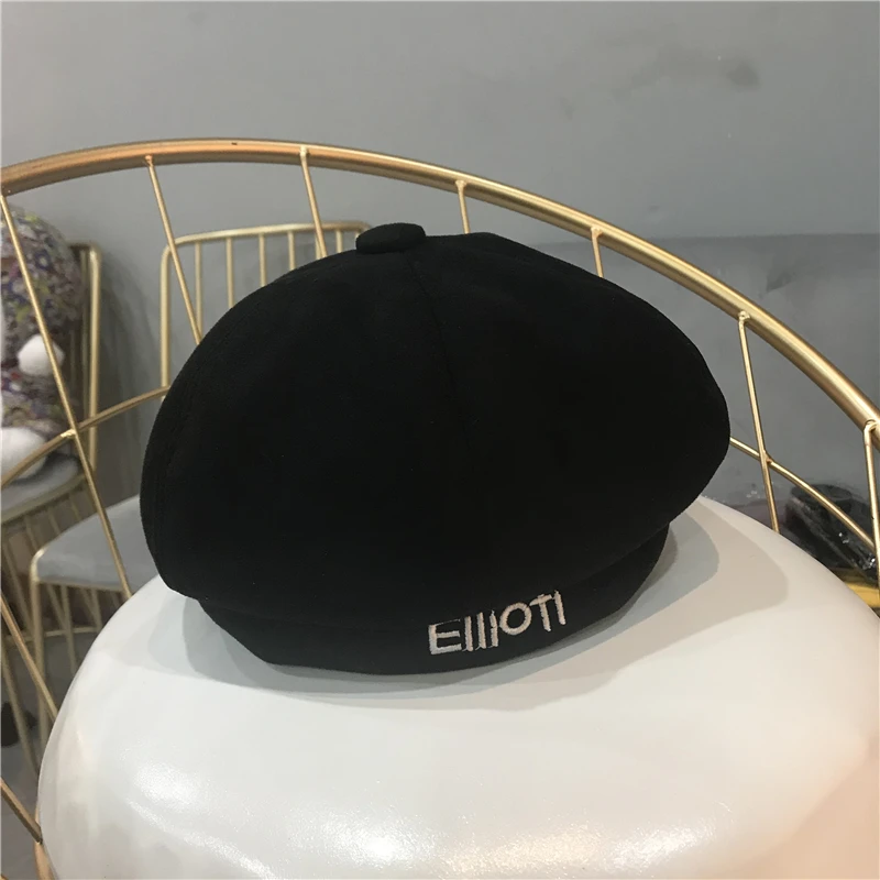 Lugentolo Gorros Mujer Invierno, сетчатый красный берет, осенняя и зимняя дикая восьмиугольная шапка, замшевая шапка в виде тыквы, модная шапка для художника
