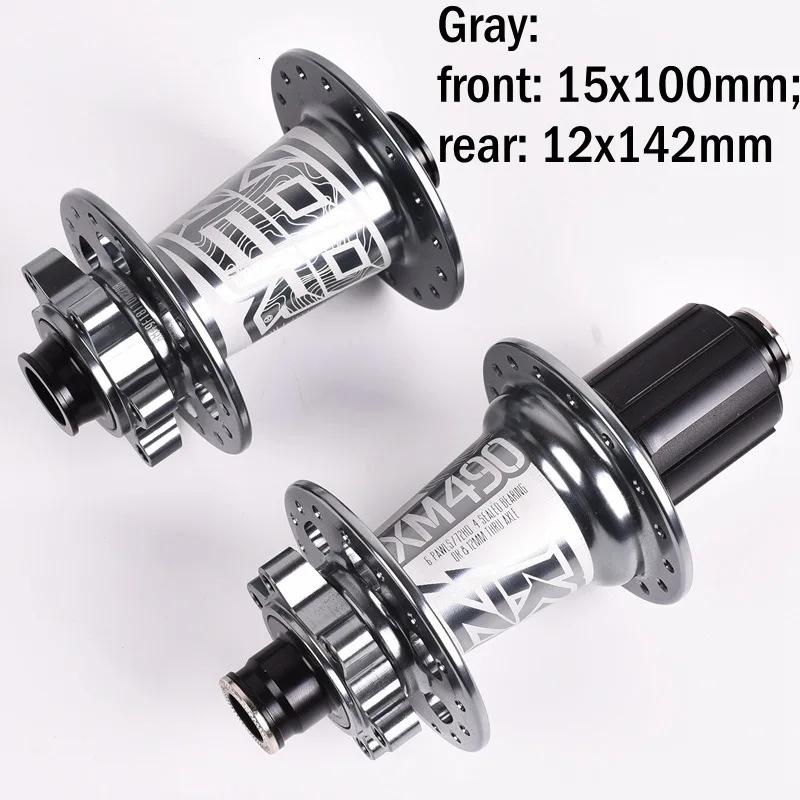 Koozer XM490 ступицы 4 подшипника MTB горный велосипед ступица задняя 10*135 мм QR 100*15 12*142 мм через 32 отверстия дисковый тормоз велосипедная ступица - Цвет: Gray 15x100 12x142mm