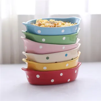 

Ceramic Creative Baked Rice Plate Baking Pan Cheese Grilling Bowl Baking Pan Japanese Baking Oven Microwave Household