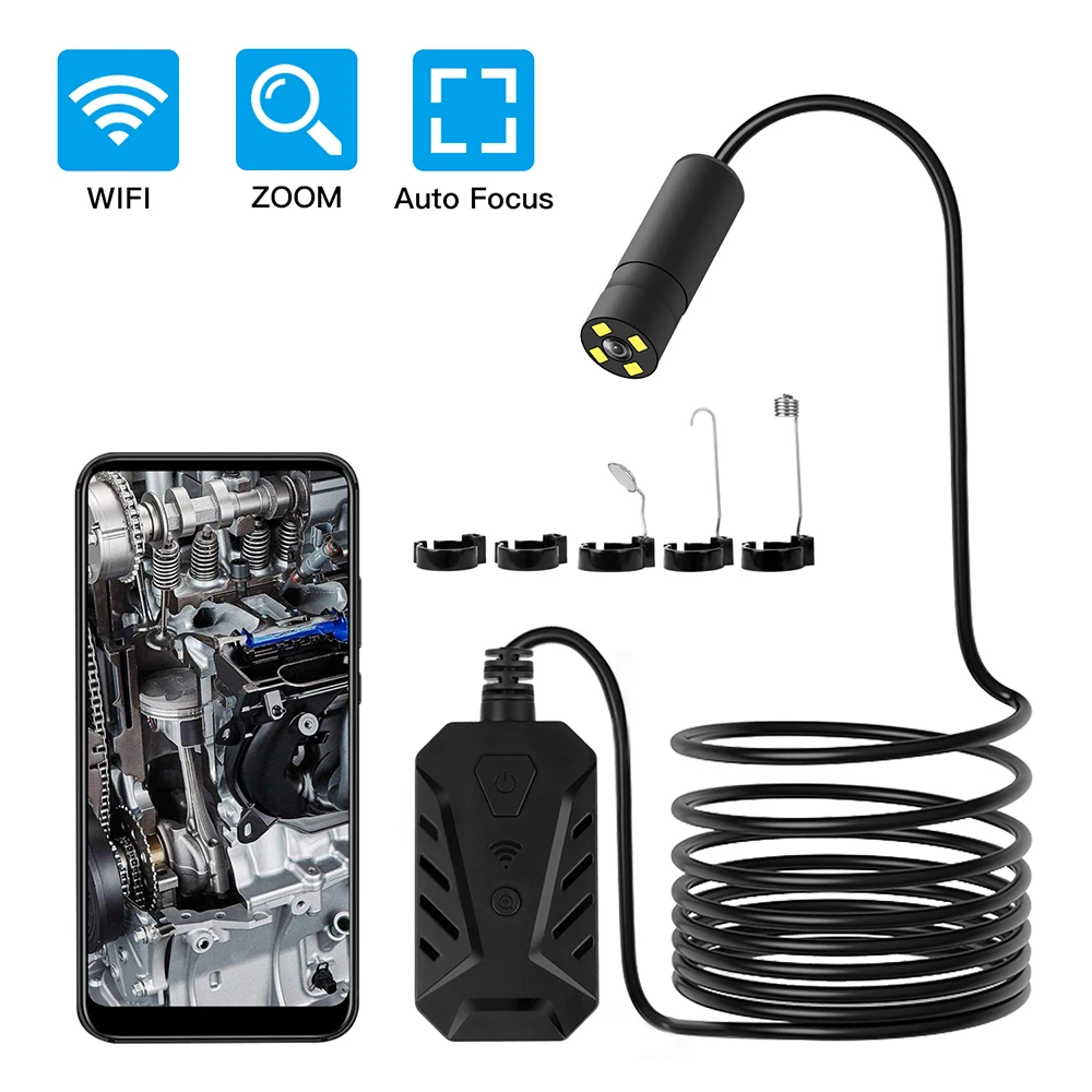 F230 Professional Hand-held Endoscopes Automatic Focusing WiFi 500W 14mm Adjustable LEDs Lens Industrial Borescope | Инструменты