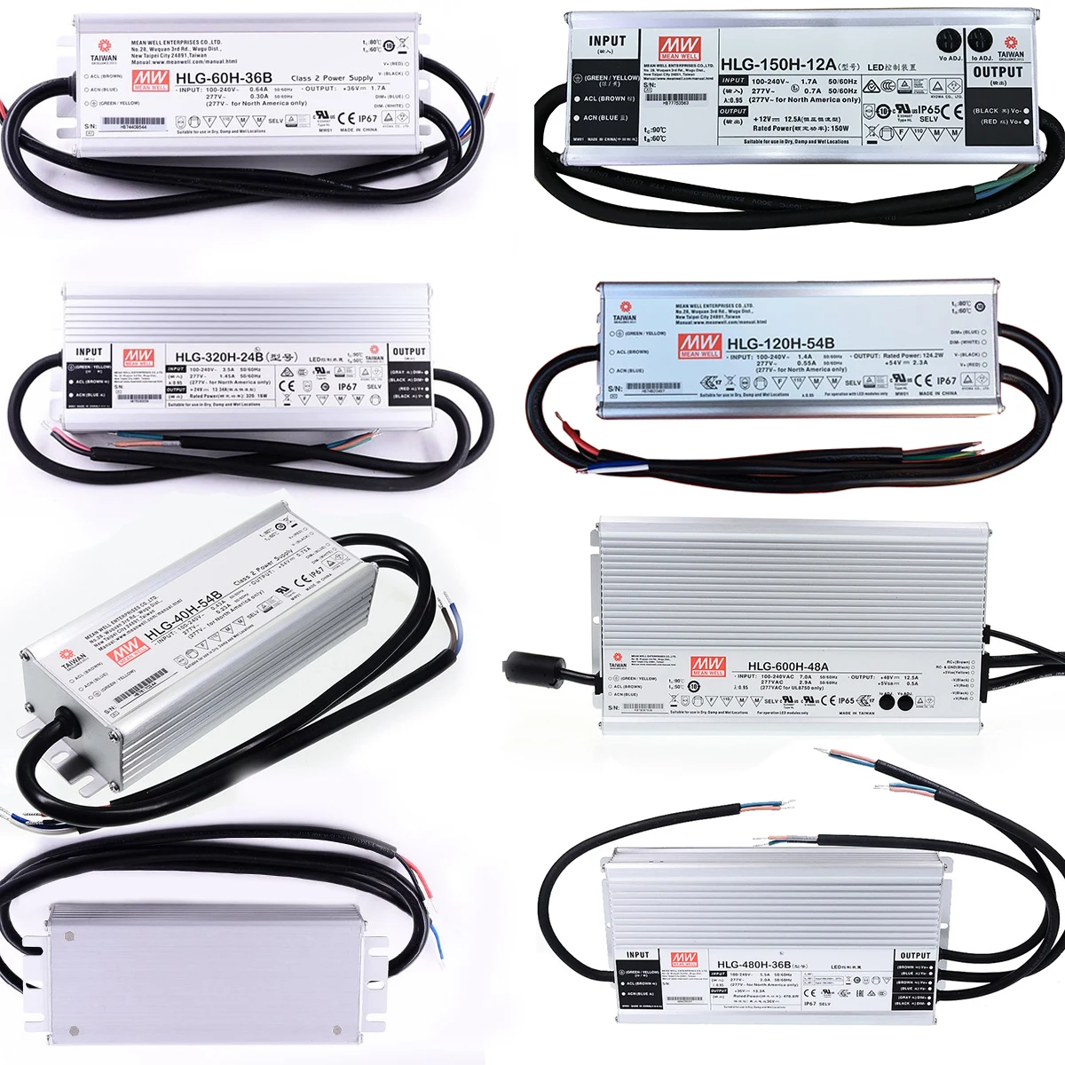 HLG-40H/60H/80H/100H/120H acdc 12/15/20/24/30/36/42/V Meanwell Светодиодный driver for Square светодиодный/освещение
