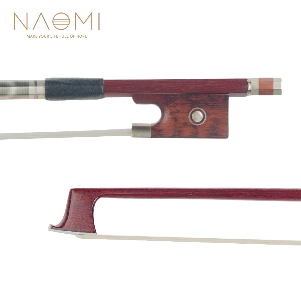 

NAOMI Violin Bow 4/4 Size Brazilwood Bow W/Snakewood Frog Horse Hair High Quality Well Balance 4/4 Brazilwood Violin Bow New