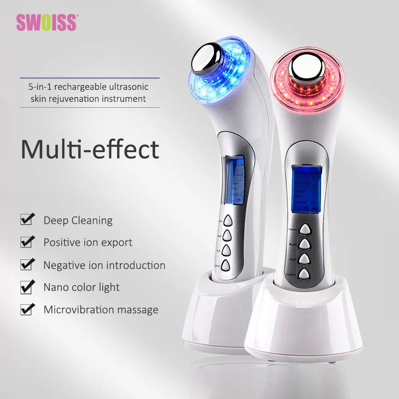 

SWOISS Multifunctional Iontophoresis Instrument Ultrasonic Detoxification Cleansing Facial Aesthetics Beauty Device Rejuvenate
