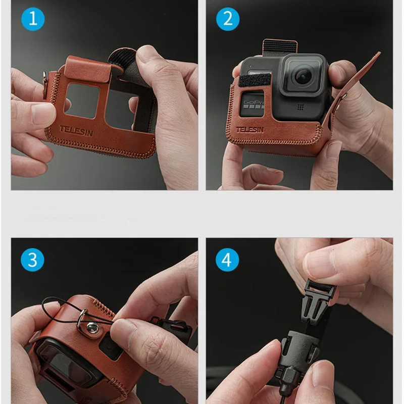 Сумка из искусственной кожи чехол для GoPro Hero 8 черная защитная рамка Чехол коробка с ремешком для Gopro Hero 8 Экшн-камера набор аксессуаров