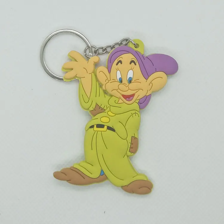 4 Аниме Белоснежка брелок ведьма королева Dopey застенчивый Sneezy Grumpy Sleepy милый забавный мультфильм ПВХ брелок кулон ювелирные изделия подарок - Цвет: 4