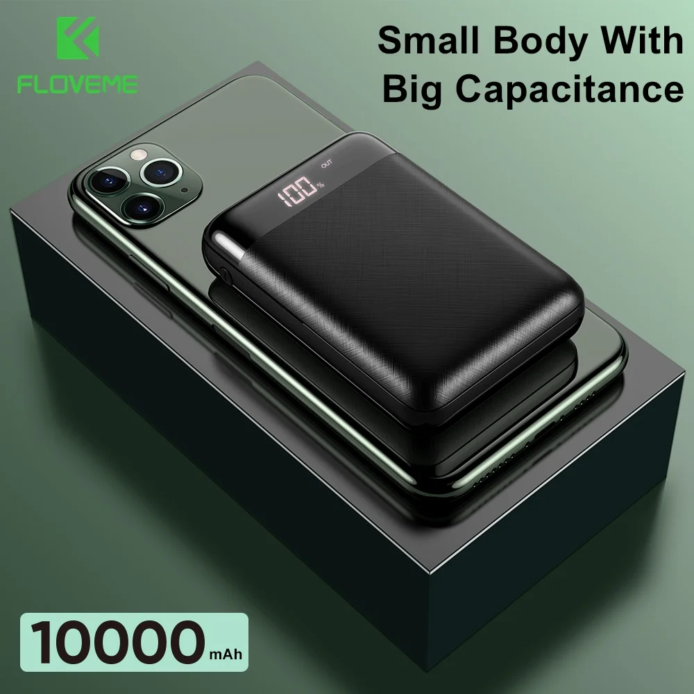 FLOVEME power Bank для Xiaomi Mini 10000 мАч портативное Внешнее зарядное устройство телефона
