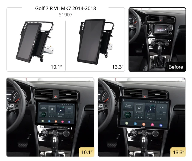 Ownice Radio Multimedia giratoria para coche, Radio con Android 13,3, 1920x1080, 10,0 pulgadas, para Volkswagen Golf 7, R, VII, MK7, 2003 2012|Reproductor multimedia para coche| - Ownice Radio Multimedia giratoria para coche, Radio con Android 13,3, 1920x1080, 10,0 pulgadas, para Volkswagen Golf 7, R, VII, MK7, 2003 2012|Reproductor multimedia para coche| -