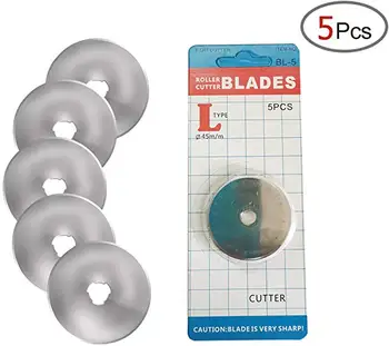 

5PCS 45mm Rotary Cutter Blades Leather Craft Cutting Blade for Fabric Patchwork Craft