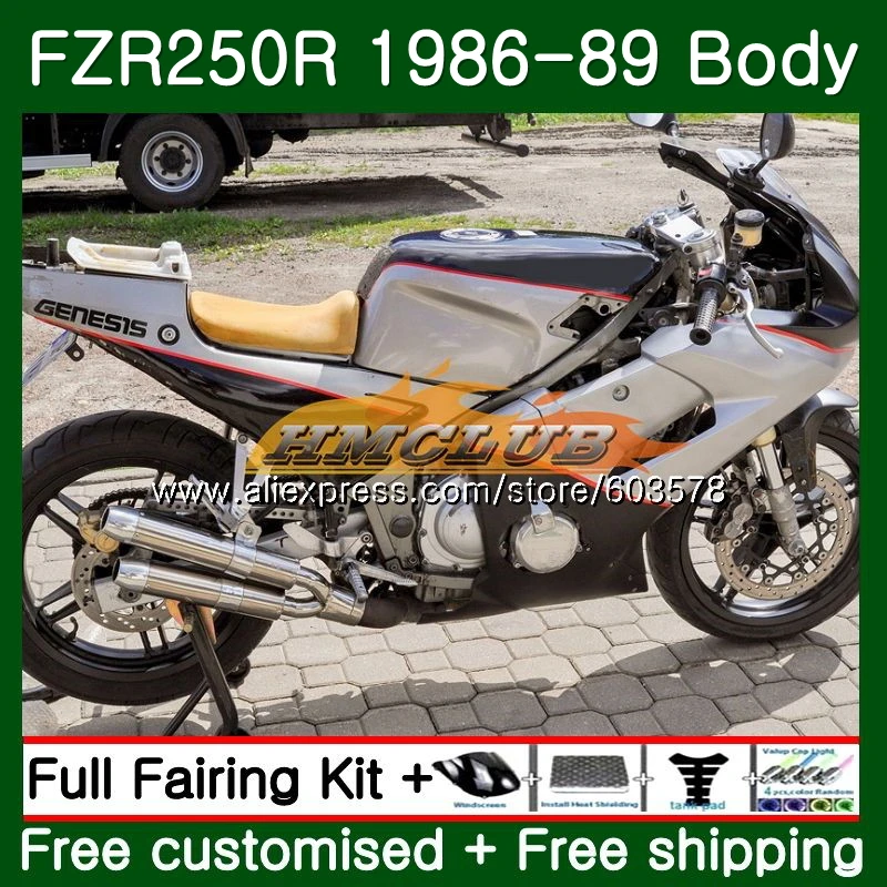 Корпус для YAMAHA FZR250R FZRR FZR 250 250R 1986 1987 1988 1989 Белый Черный 124CL. 28 FZR250RR FZR-250 FZR250 86 87 88 89 обтекатель - Цвет: No. 1