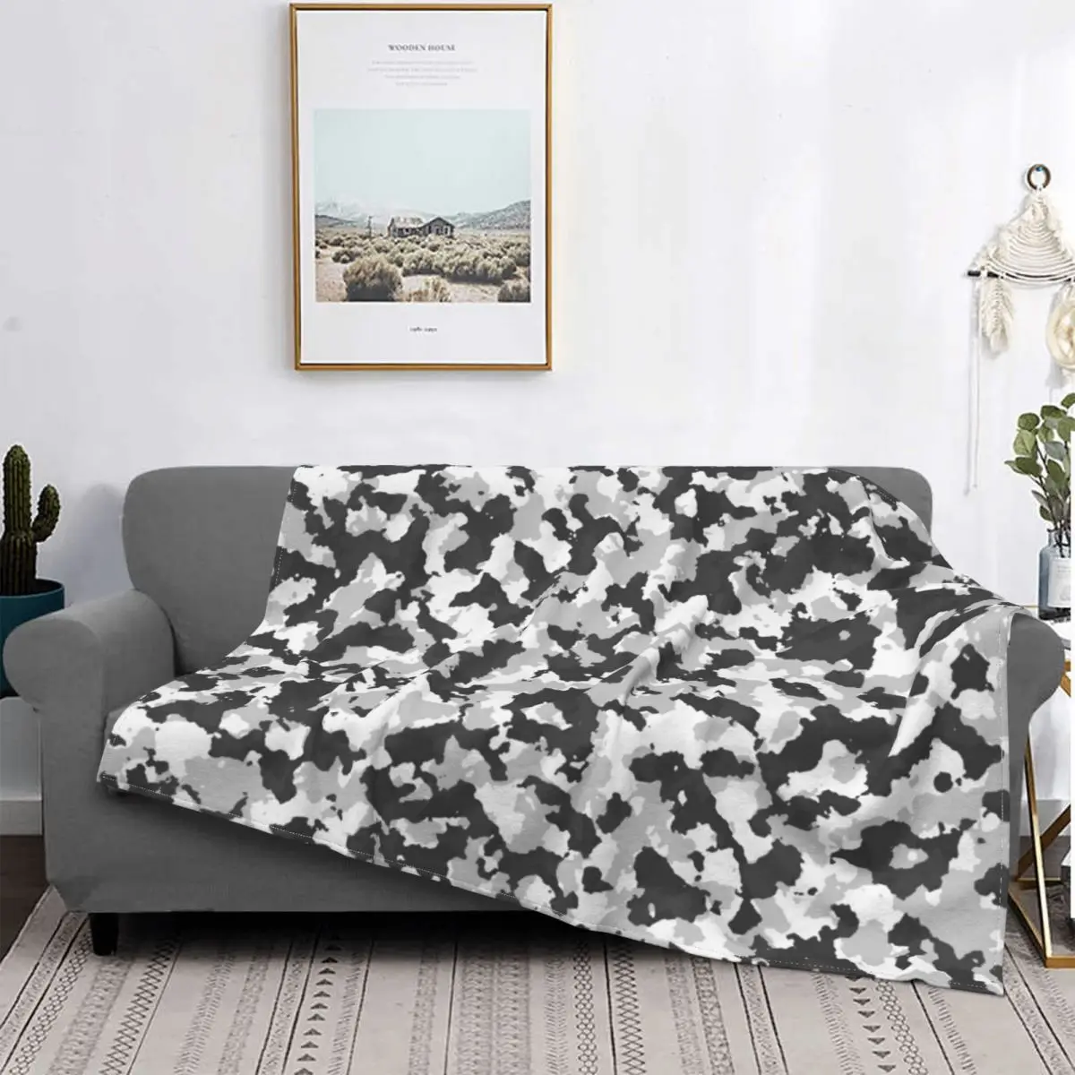 Winter Camouflage Camo Blankets Fleece Decoration Popular Multi-function Super Soft Throw for Bedding Travel Quilt | Дом и сад