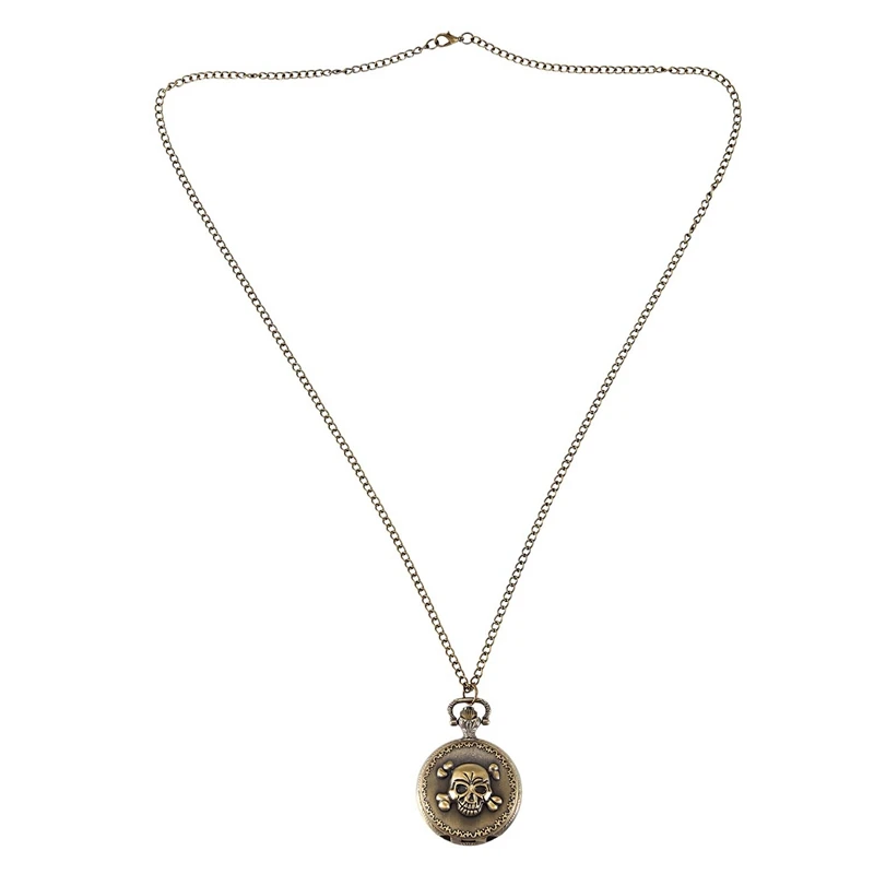 

Men's Pocket Watch Convex Pattern Bronze Quartz Pendant Vintage Bracelet Hanging Watch