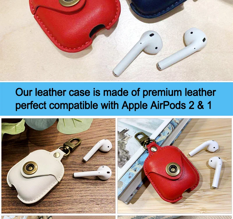 Кожаный чехол для Apple Airpods, ударопрочный чехол с брелком для Apple AirPods 1/2, чехол для наушников s Для Air Pods, защитный чехол