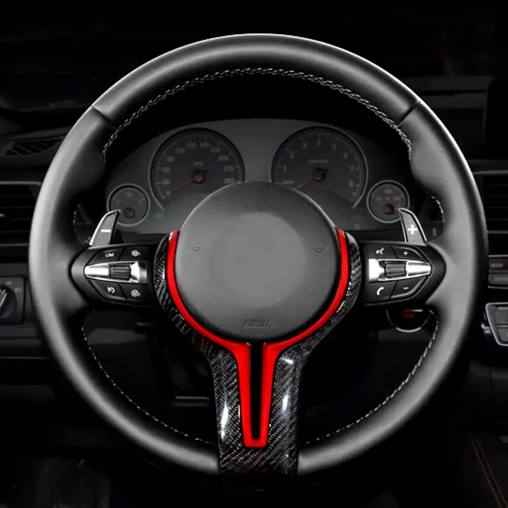 ステアリングホイールトリムストリップ交換bmw F10 F11 F30 F32 F34 F36 F48 F25 F26車の装飾ストリップのみフィットm スポーツホイール ハンドル ハンドルハブ Aliexpress