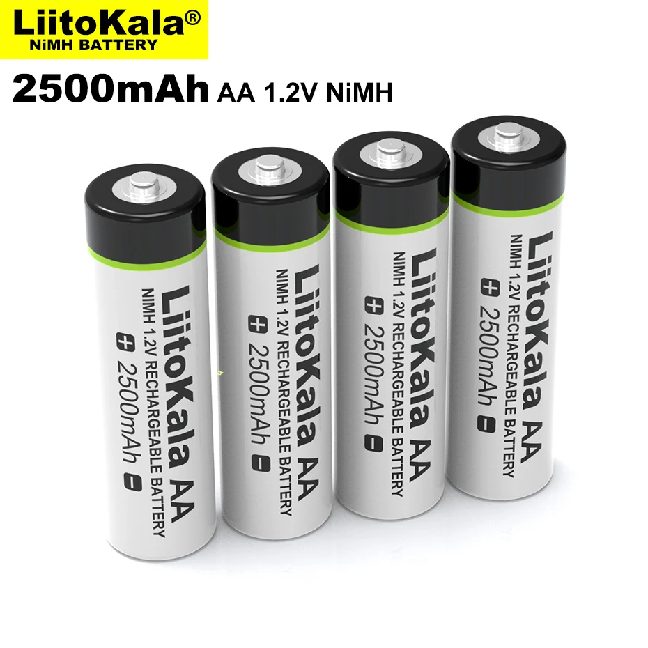 

12PCS Liitokala 1.2V AA 2500mAh Ni-MH Rechargeable Battery For Temperature Gun Remote Control Mouse Toy Electric Fan Batteries