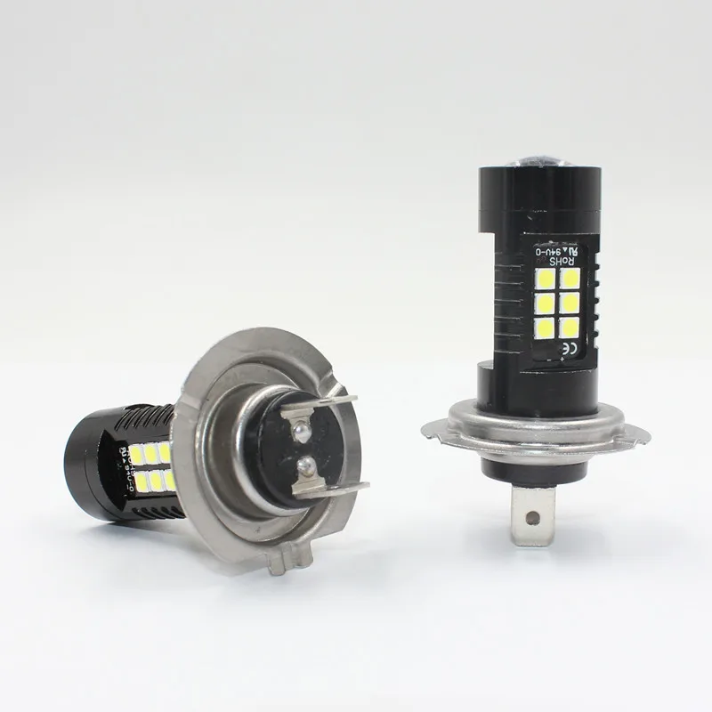 2 шт. 12V H7 H4 светодиодный головной светильник противотуманные лампы 6000K 21SMD белые h8 h9 h11 Светодиодный туман светильник лампы дневные ходовые светильник H7 светодиодный лампы