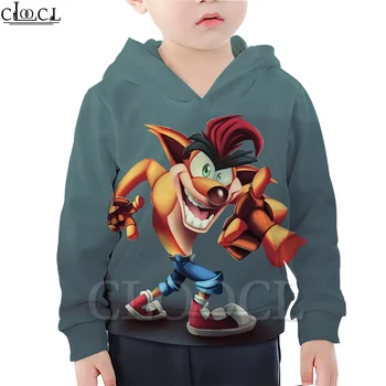 

CLOOCL Kids Games Crash Bandicoot Cute Hoodies Boy Girl 3D Print Funny Baby Hooded Sweatshirt Tops Fashion Hot Selling Pullovers
