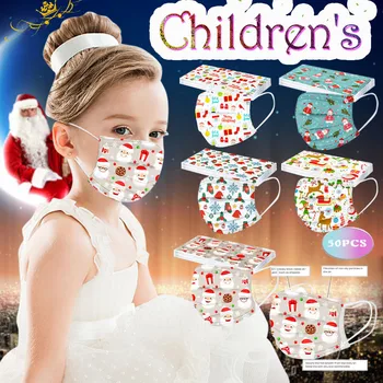 

Mascarilla 50pc Children's Three-layer Protective Cartoon Printed Mask Disposable Kids Face Mask For Kids Mouth Caps Disposable