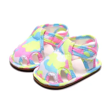 

Infant Camouflage Sandals Baby Hollow Anti-slip Rubber Sole Toddler Shoes Newborn First Walker 2020 New