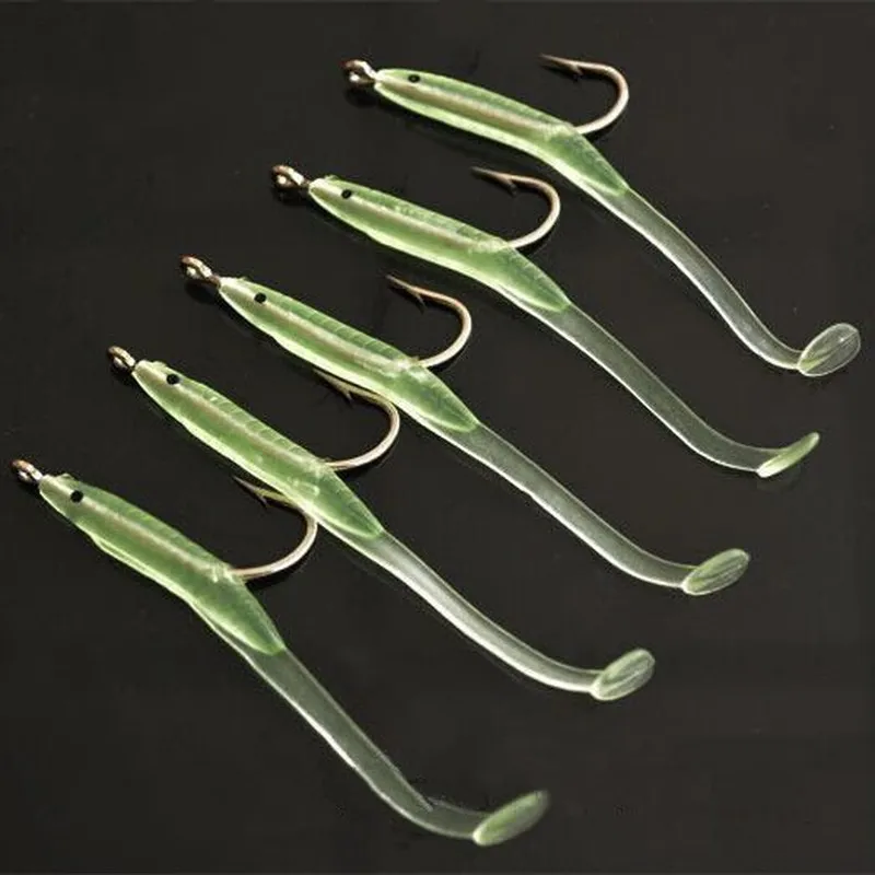 10 шт./упак. приманка Flasher Rig крючком Мягкая светящийся угорь УФ темная скумбрия