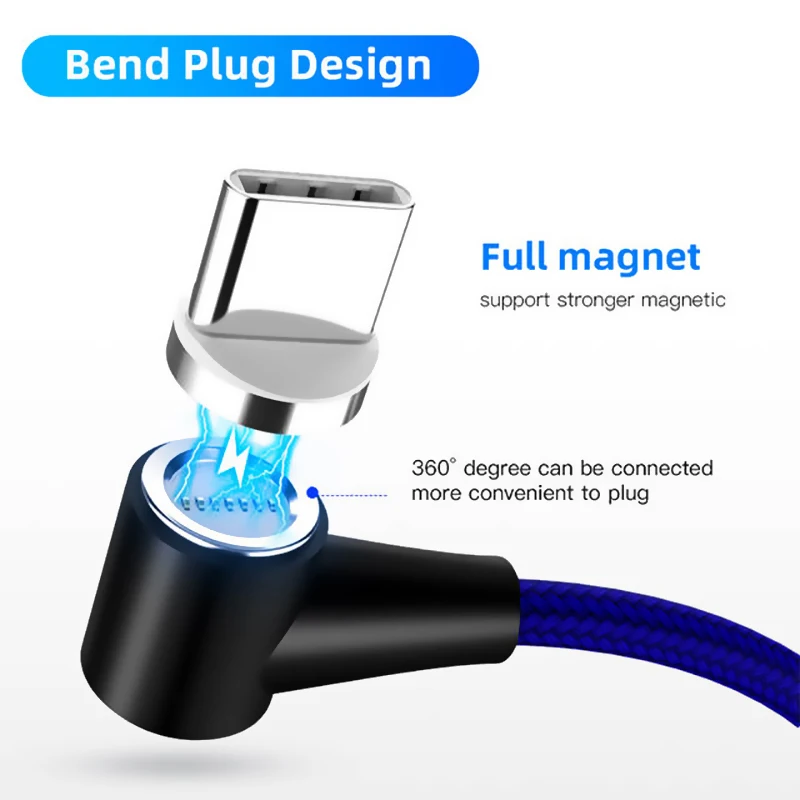 1 м 2 м Магнитный Micro USB кабель для iPhone samsung huawei usb type C Магнитный зарядный кабель USB C кабели для мобильных телефонов