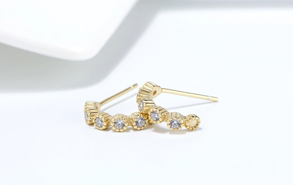 ORSA JEWELS подлинные 925 пробы серебряные серьги-гвоздики Meniscus для женщин, легкие серьги, женские трендовые ювелирные изделия SE205