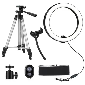 

LED Ring Light with Stand and Phone Holder Video Light Dimmable LED Selfie Light Photography For Makeup Youtube Stream