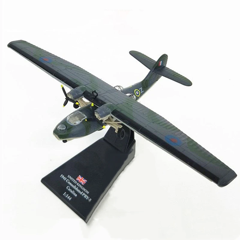 

Модель морского самолета PBY Catalina, литой металлический военный бомбардировщик в масштабе 1/144