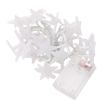 

Light Garland 30 Stars Led Battery 4.5m Interior / Exterior Decoration for Party Garden Party and Ceremony (Warm White) [Energy