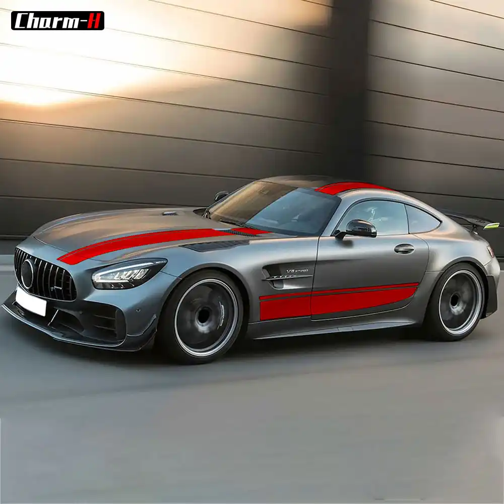 Car Styling Hood Side Roof Rear Stripes For Mercedes Benz Amg Gt 2015 Present Body Kit Decor Decals Stickers Accessories Car Stickers Aliexpress