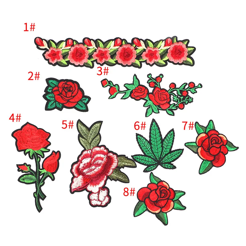 1 шт. Розовые Цветы Аппликации Вышитые заплаты для одежды &quotсделай сам&quot с
