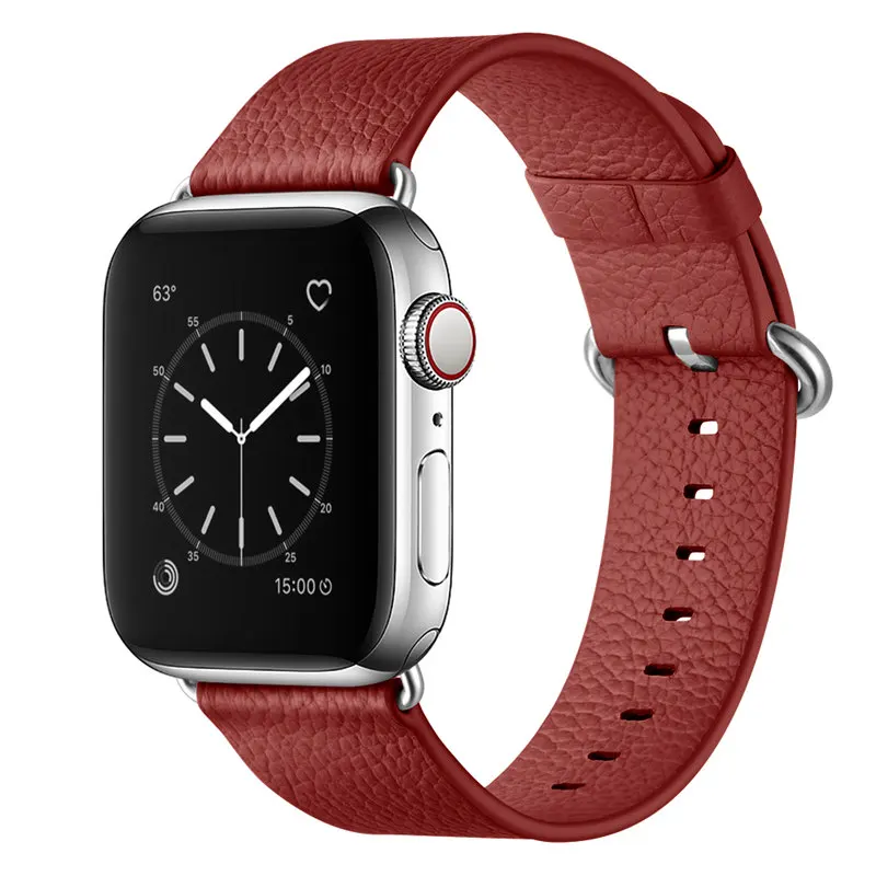 Ремешок для apple Watch 38 мм 42 мм 40 мм 44 мм женский кожаный ремешок с лицевым покрытием для замены ремешка для iWatch серии 5/4/3/2/1