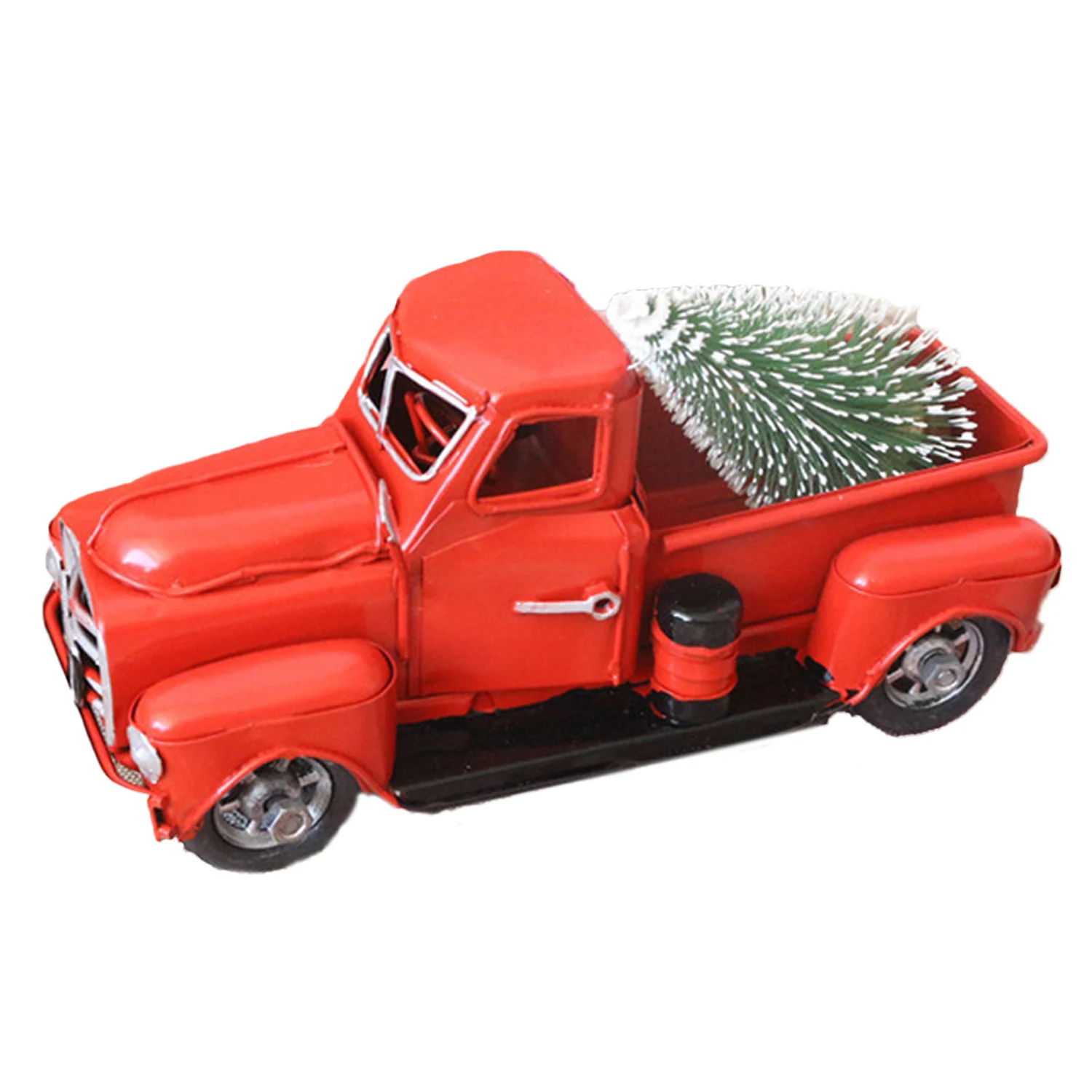 Christmas Tree Винтажная красная металлическая модель грузового автомобиля игрушка со съемным рождественским орнаментом для домашнего офиса для праздников и вечеринок украшения Рождественские подарки - Цвет: Christmas Tree