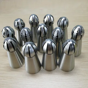 

Russian Piping Nozzle Sphere Pastry Tips Stainless Steel Ball Icing Confectionary Sugar Craft 13 Styles Cupcake Decorator