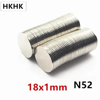 

100pc N52 magnet 18x1 mm Strong Rare Earth NdFeB Magnets Round Magnetic Disc DIY Art Craft Fridge Magnet For Decoration Magneti