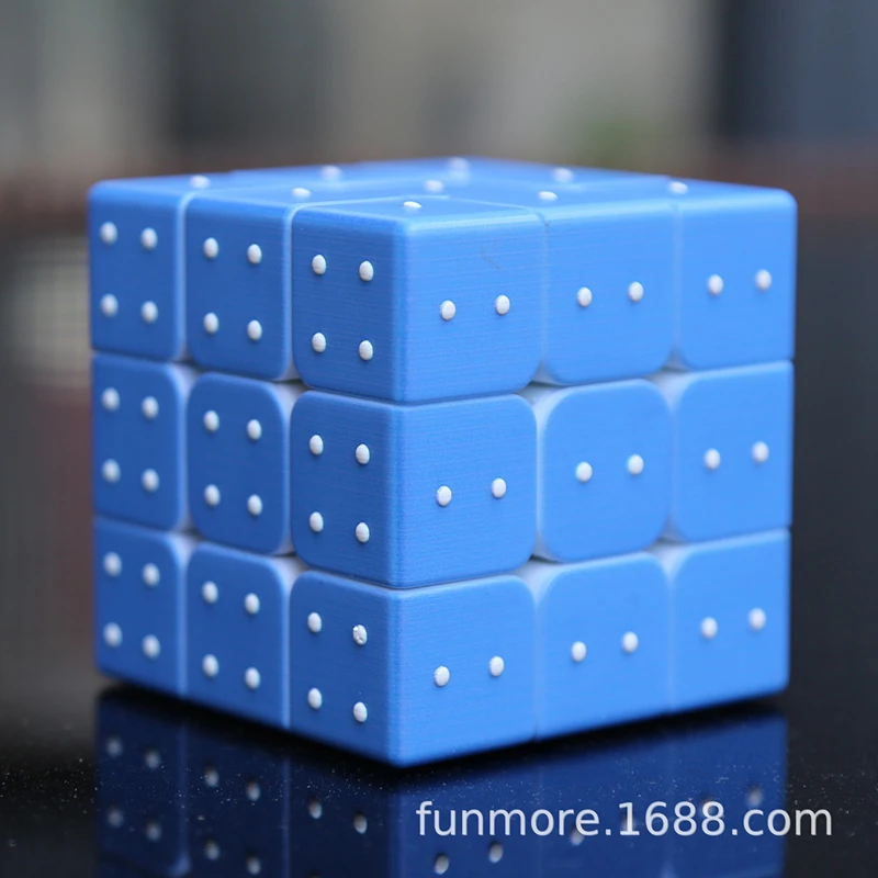 3x3x3 3D взрослых Скорость твист трехмерной с тиснением и изображением судоку, Магический кубик, математика Развивающая игра слепых Брайля игрушка - Цвет: Черный