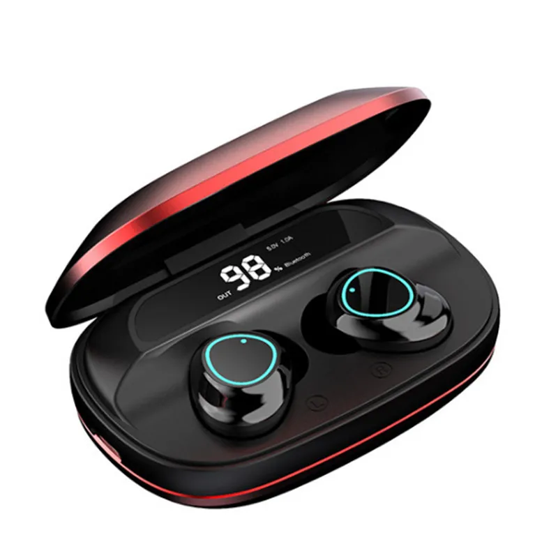 TkeyTWS G16 Bluetooth наушники 5,0 с сенсорным управлением светодиодный дисплей Blutooth наушники стерео водонепроницаемые с шумоподавлением зарядная коробка - Цвет: Red