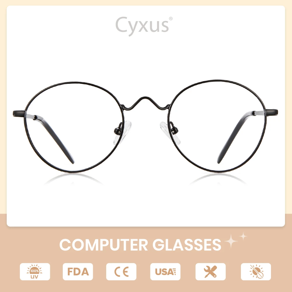 Cyxus Oversized Square Metal Glasses Non-prescription Computer Eyewear Cyxus Oversized Square Metal Glasses Non-prescription Computer Eyewear