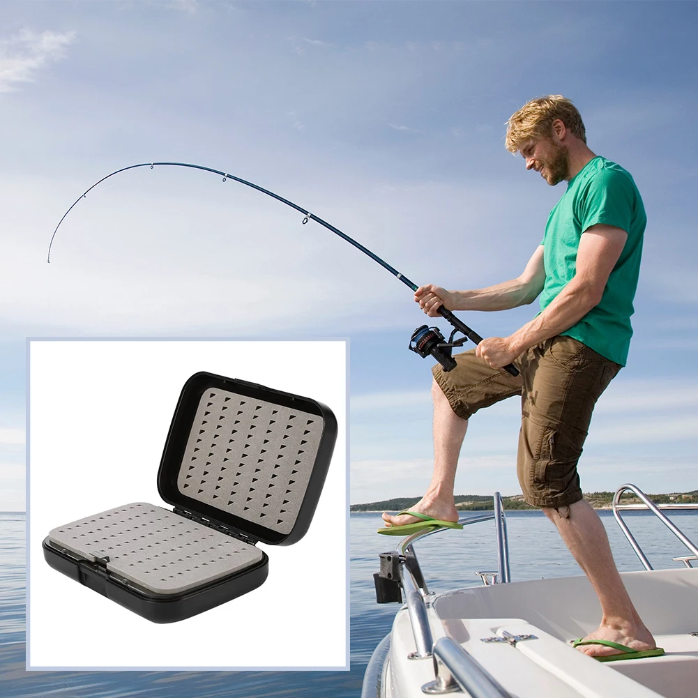 

Fishing Fly Lures Box Bag Waterproof Fishing Accessories Equipment Case Fishing Lures Box Spoon Hooks Baits Case Storage Black