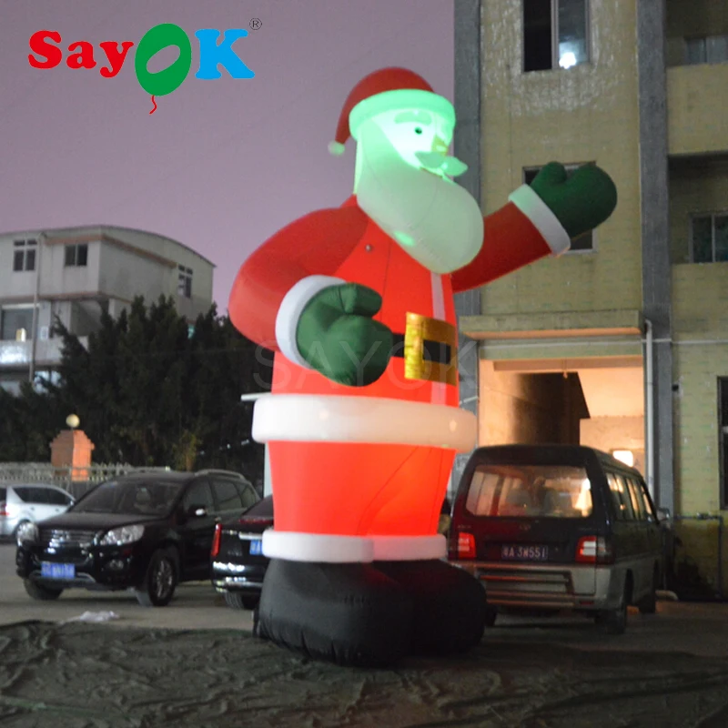 Sayok 16,4 футов надувной Санта-Клаус со светодиодной подсветкой гигантский надувной Санта-старый человек для Рождественского украшения на открытом воздухе