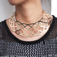 Трендовое полое металлическое массивное ожерелье-чокер женское Новое панк модное воротник ожерелье из сплава ювелирные изделия