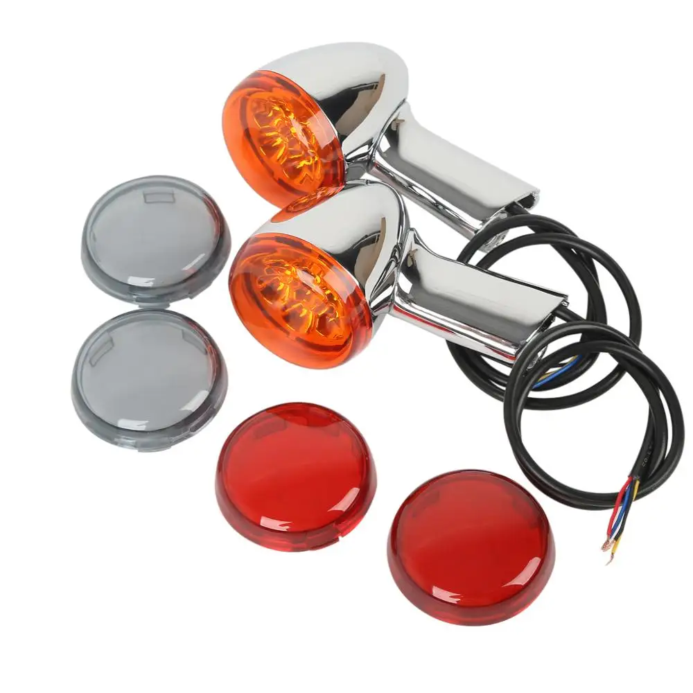 

Motorcycle Rear Amber LED Turn Signals Lights Bracket Indicate Light For Harley Sportster XL Iron 883 1200 1992-2020