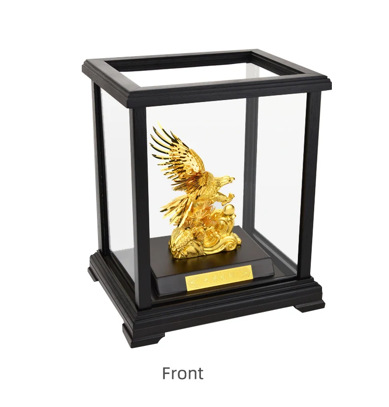 3D золотая фольга орнаменты в виде орла крылья Орла трофей фигурки ремесла домашний офис Декор Золотая фольга модель животного с подарочной коробкой