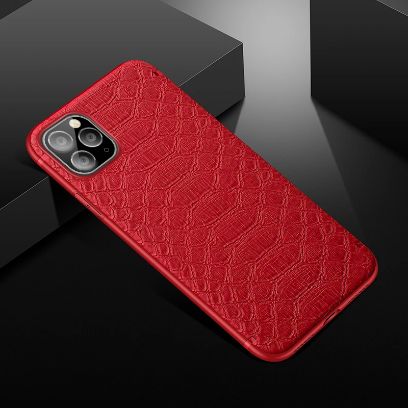 Чехол Lovebay с текстурой крокодила с магнитной застежкой для iphone 11 Pro X XS XR XS Max Fundas для iphone 6 7 8 Plus защитный кожаный чехол - Цвет: Красный