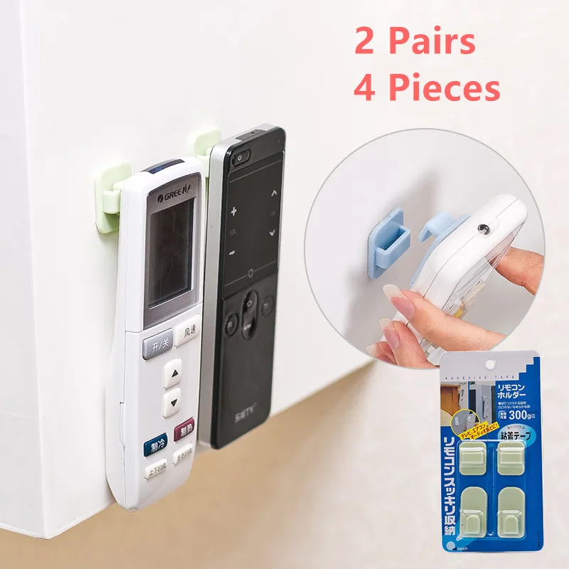 Hanger Storage-Holder Air-Conditioner Use-Wall for TV Key Practical 2-Pairs 4pcs Sticky-Hooks-Kit