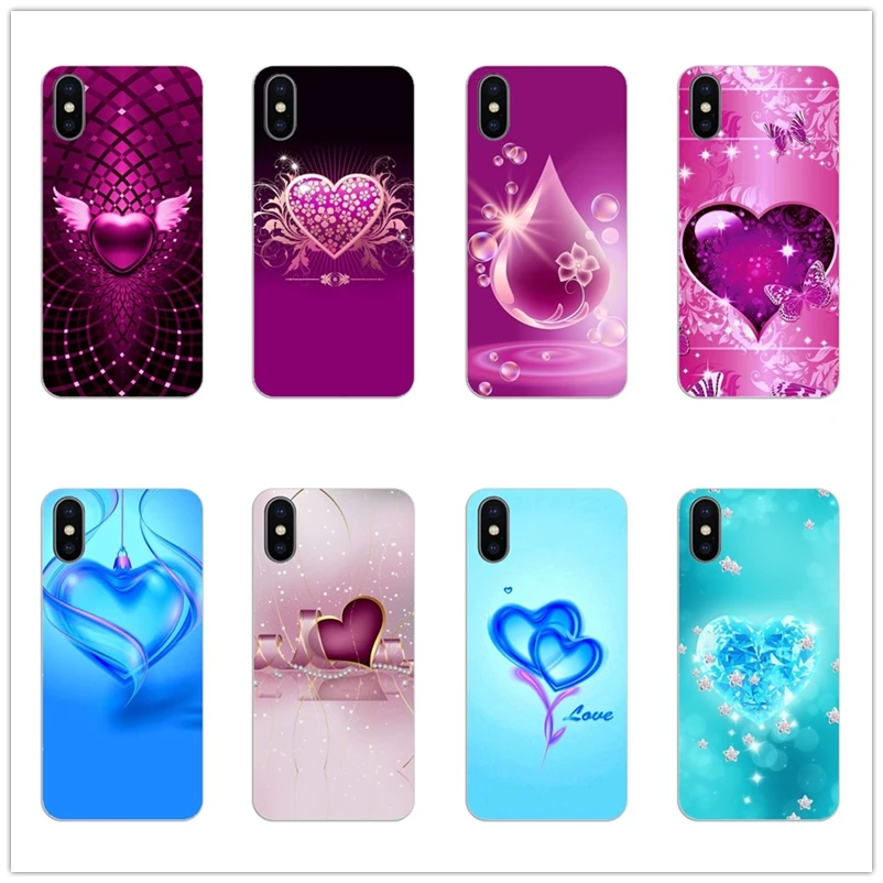 Цвет синий красный сердце любовь мягкий чехол для телефона силиконовый TPU